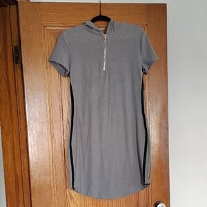No Boundaries Heather Gray Hooded Dress